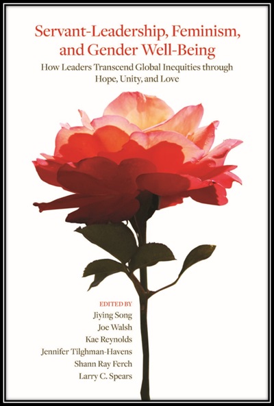 White book cover with large pink flower in the center